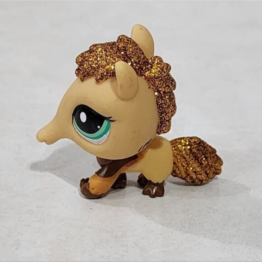 Littlest Pet Shop‎ Anteater Brown Glitter Hair Green Eyes Figure 2133